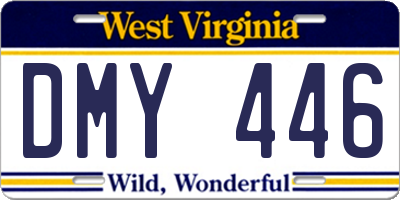 WV license plate DMY446