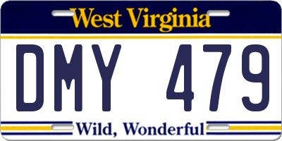 WV license plate DMY479