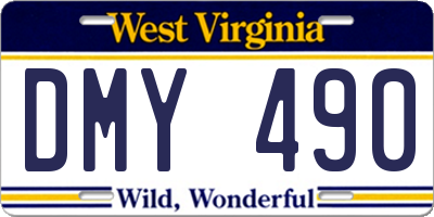 WV license plate DMY490