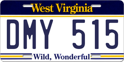 WV license plate DMY515