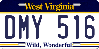 WV license plate DMY516