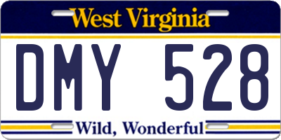 WV license plate DMY528