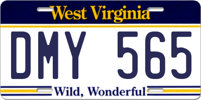 WV license plate DMY565