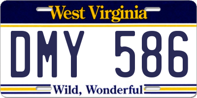 WV license plate DMY586