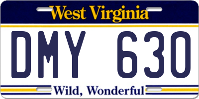WV license plate DMY630