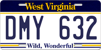WV license plate DMY632