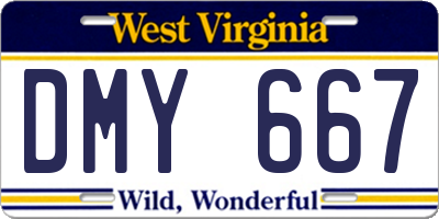 WV license plate DMY667