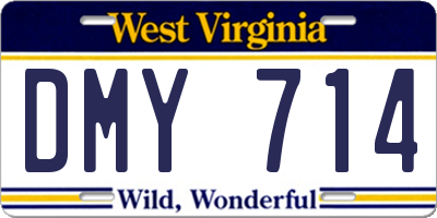 WV license plate DMY714