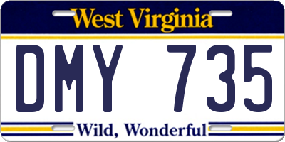 WV license plate DMY735