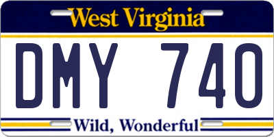 WV license plate DMY740