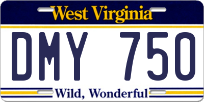 WV license plate DMY750