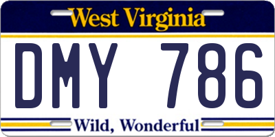 WV license plate DMY786