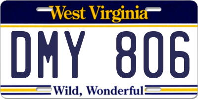 WV license plate DMY806