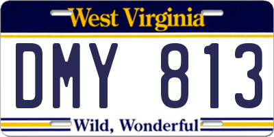 WV license plate DMY813