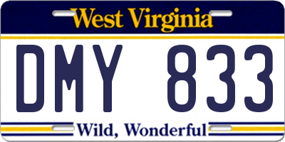 WV license plate DMY833