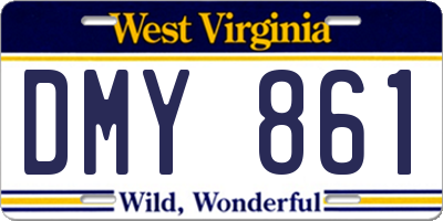 WV license plate DMY861