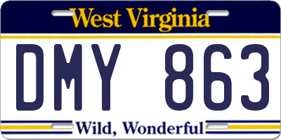 WV license plate DMY863