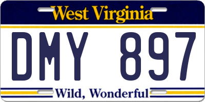 WV license plate DMY897