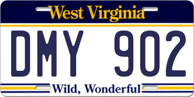 WV license plate DMY902