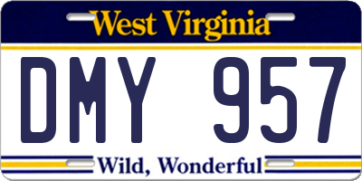 WV license plate DMY957