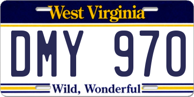 WV license plate DMY970