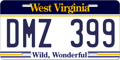 WV license plate DMZ399