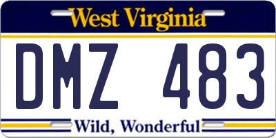 WV license plate DMZ483