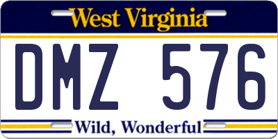 WV license plate DMZ576