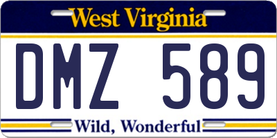 WV license plate DMZ589
