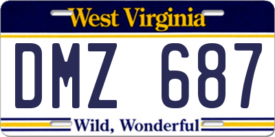 WV license plate DMZ687