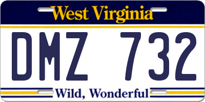 WV license plate DMZ732