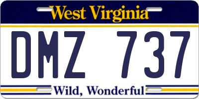 WV license plate DMZ737