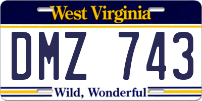 WV license plate DMZ743