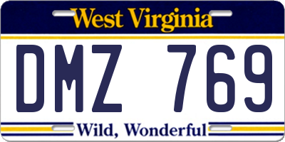 WV license plate DMZ769