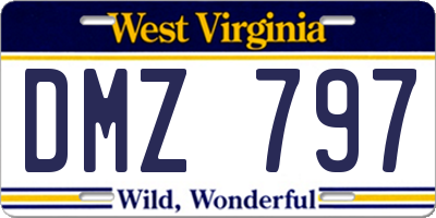 WV license plate DMZ797