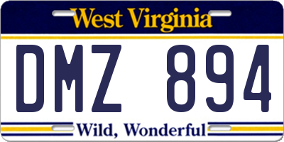 WV license plate DMZ894