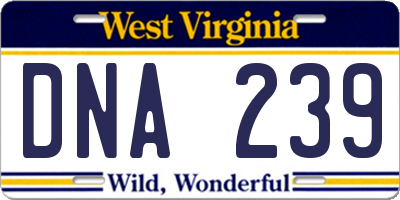 WV license plate DNA239