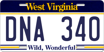 WV license plate DNA340