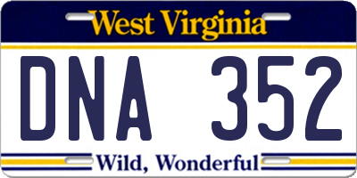 WV license plate DNA352