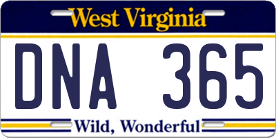 WV license plate DNA365