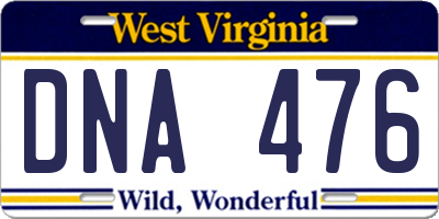 WV license plate DNA476