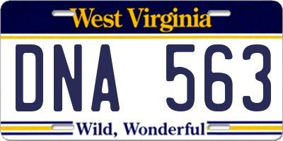 WV license plate DNA563