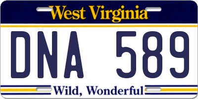 WV license plate DNA589