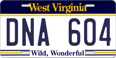 WV license plate DNA604