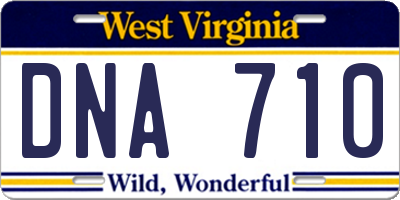 WV license plate DNA710