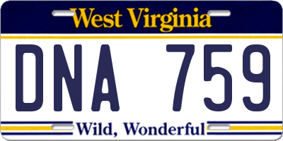 WV license plate DNA759