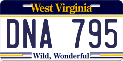 WV license plate DNA795