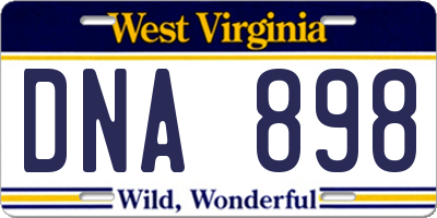WV license plate DNA898
