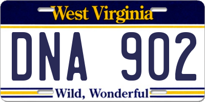 WV license plate DNA902