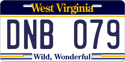 WV license plate DNB079